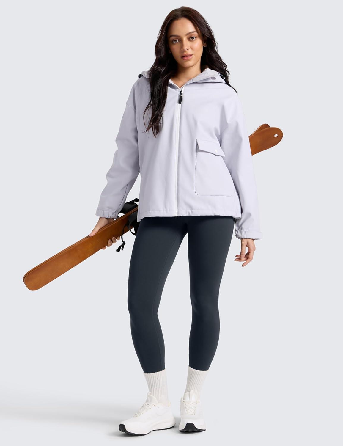 imageCRZ YOGA Matte Fleece Lined Leggings 25 Thermal Casual Lounge Workout Womens Yoga High Waisted Pants Winter WarmTrue Navy