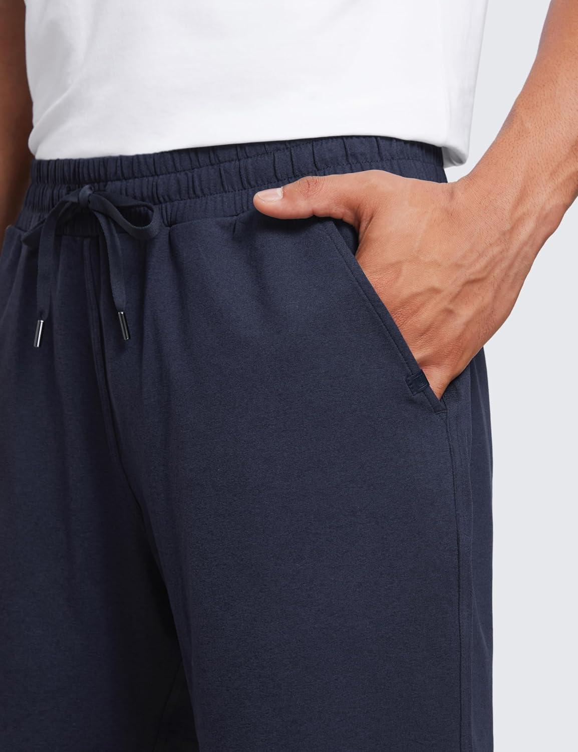 imageCRZ YOGA Mens Cloud Jersey Sweat Shorts 7quot Lightweight Soft Breathable for Casual Workout Lounge with PocketsNavy