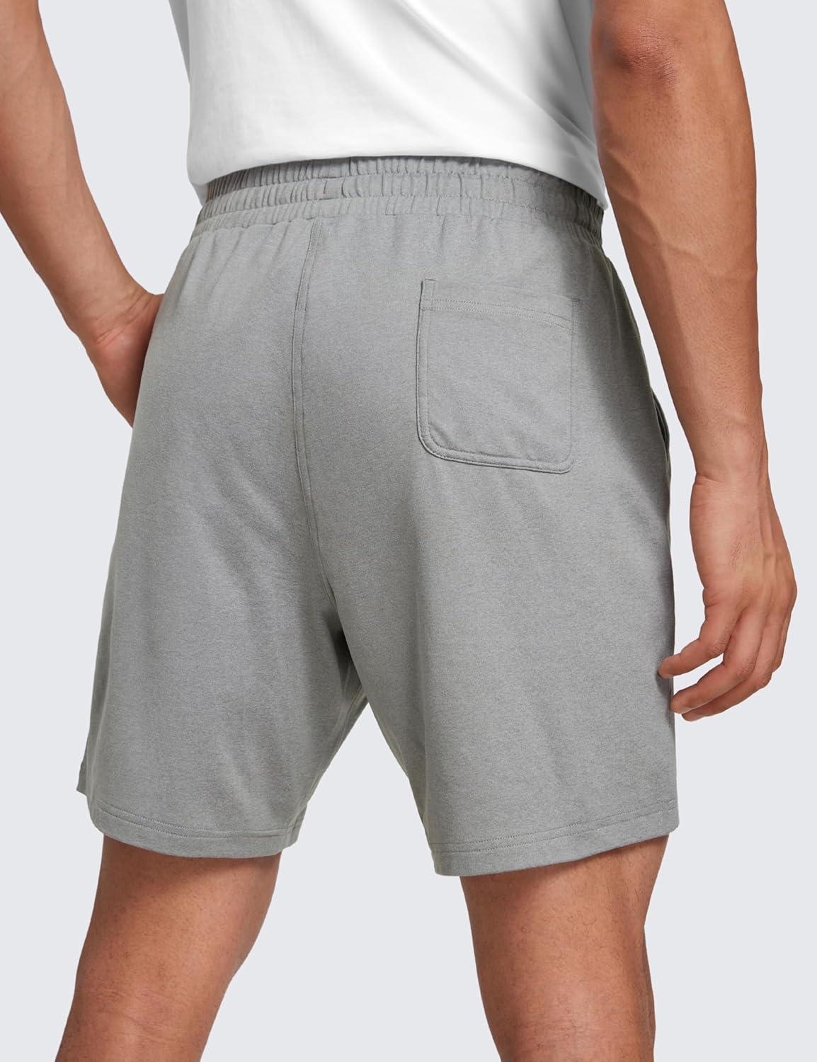 imageCRZ YOGA Mens Cloud Jersey Sweat Shorts 7quot Lightweight Soft Breathable for Casual Workout Lounge with PocketsSterling