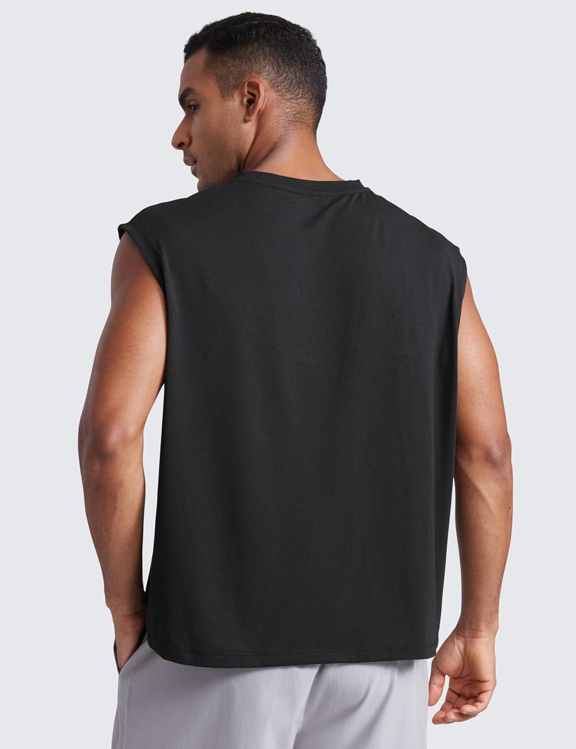 imageCRZ YOGA Mens Mesh Workout Tank Tops Quick Dry Breathable Running Athletic Training Sleeveless Muscle ShirtsBlack