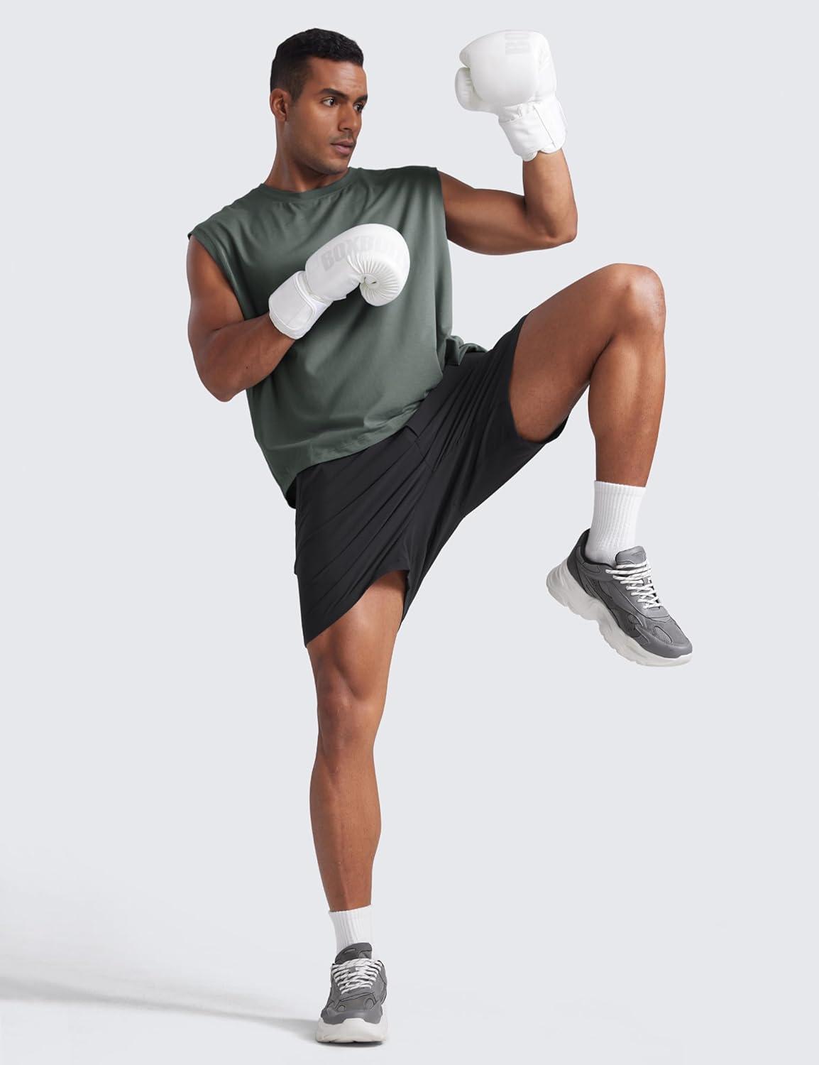 imageCRZ YOGA Mens Mesh Workout Tank Tops Quick Dry Breathable Running Athletic Training Sleeveless Muscle ShirtsGrey Sage