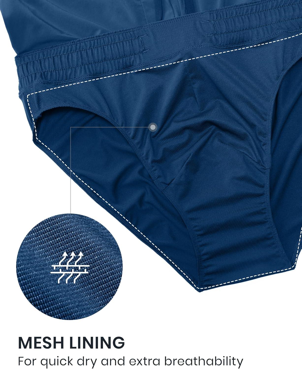 imageCRZ YOGA Mens Swim Trunks 7 Quick Dry Mesh Lining Athletic Casual Swimwear Shorts with Zipper PocketsFrench Navy
