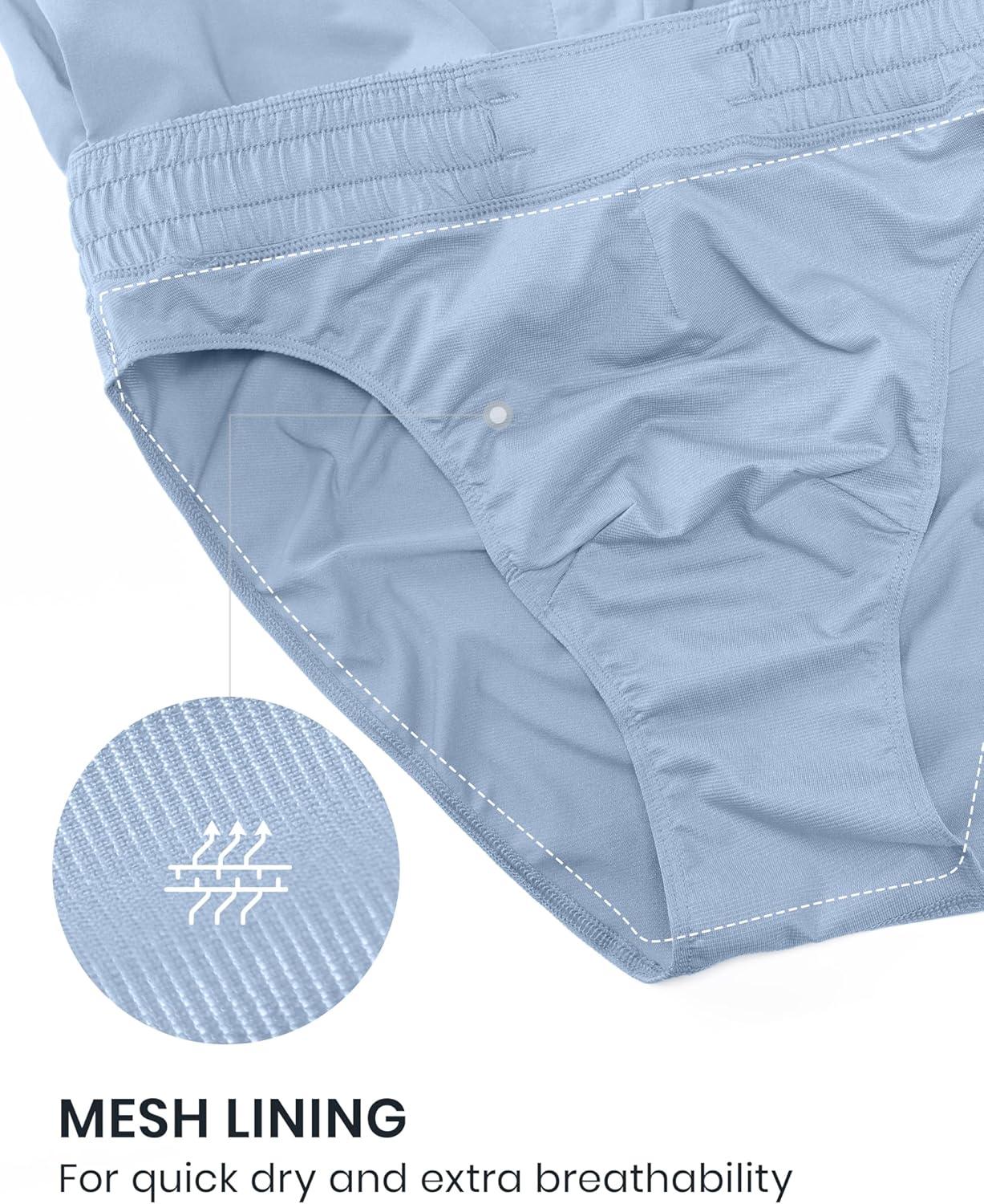 imageCRZ YOGA Mens Swim Trunks 7 Quick Dry Mesh Lining Athletic Casual Swimwear Shorts with Zipper PocketsThe Breeze Blue