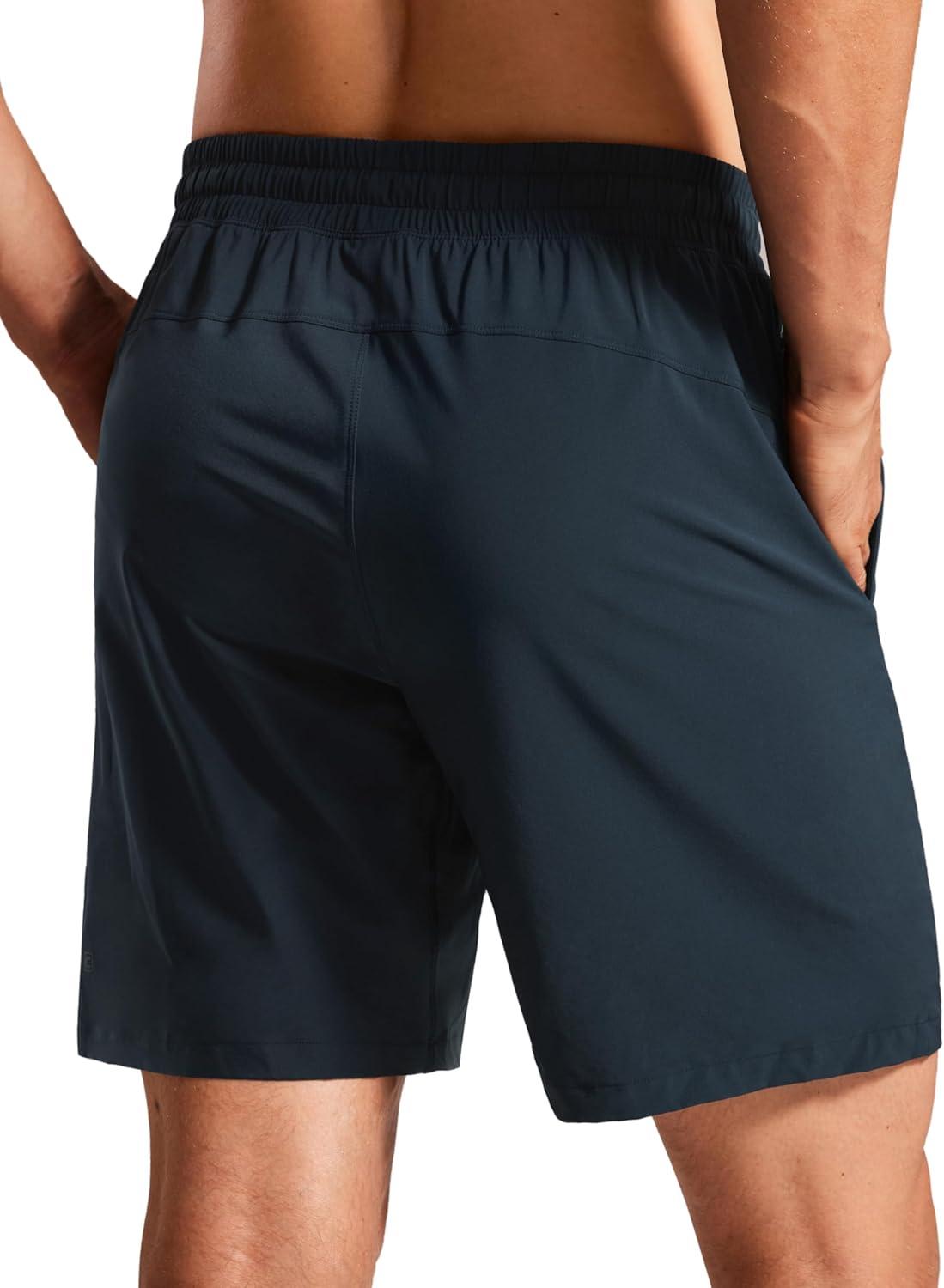 imageCRZ YOGA Mens Swim Trunks 7 Quick Dry Mesh Lining Athletic Casual Swimwear Shorts with Zipper PocketsTrue Navy