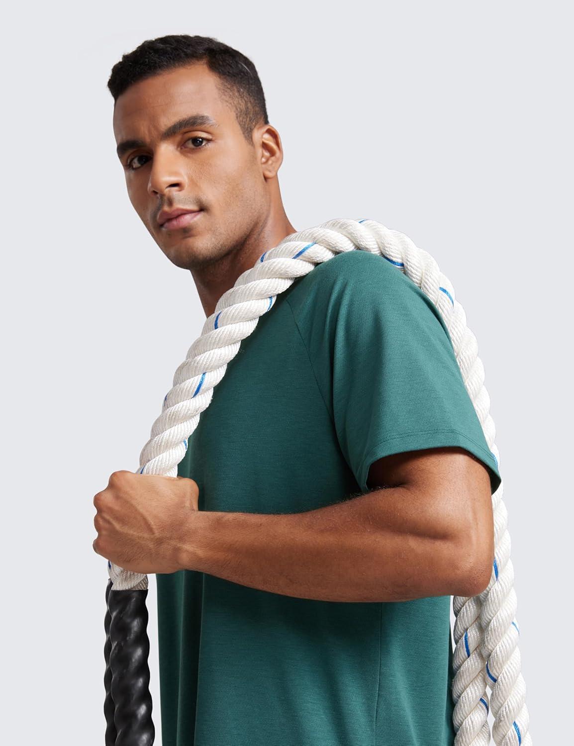 imageCRZ YOGA Mesh Workout Shirts for Men Lightweight Breathable TShirts Running Athletic Training Short Sleeve TopsForest Green