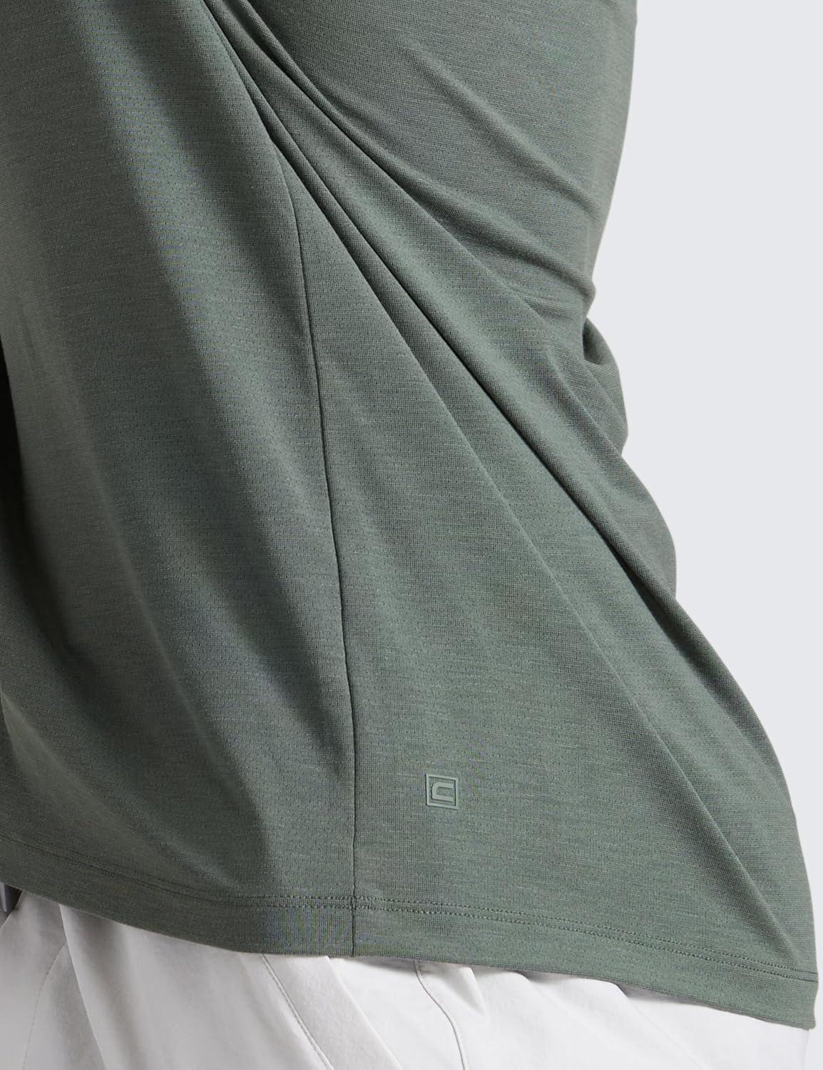 imageCRZ YOGA Mesh Workout Shirts for Men Lightweight Breathable TShirts Running Athletic Training Short Sleeve TopsGrey Sage