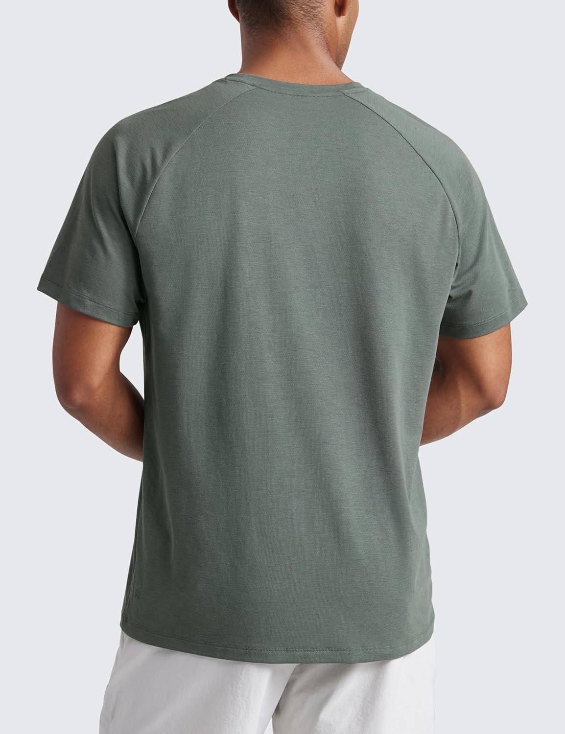 imageCRZ YOGA Mesh Workout Shirts for Men Lightweight Breathable TShirts Running Athletic Training Short Sleeve TopsGrey Sage