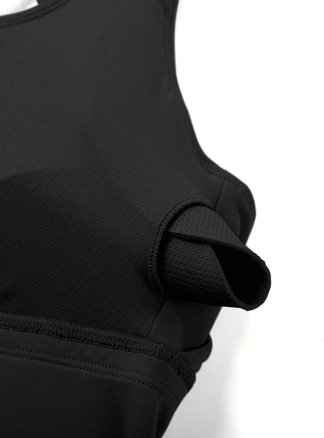 imageCRZ YOGA Naked Feeling Criss Cross Longline Sports Bras for Women Wirefree Padded Strappy Yoga Cropped TopsBlack