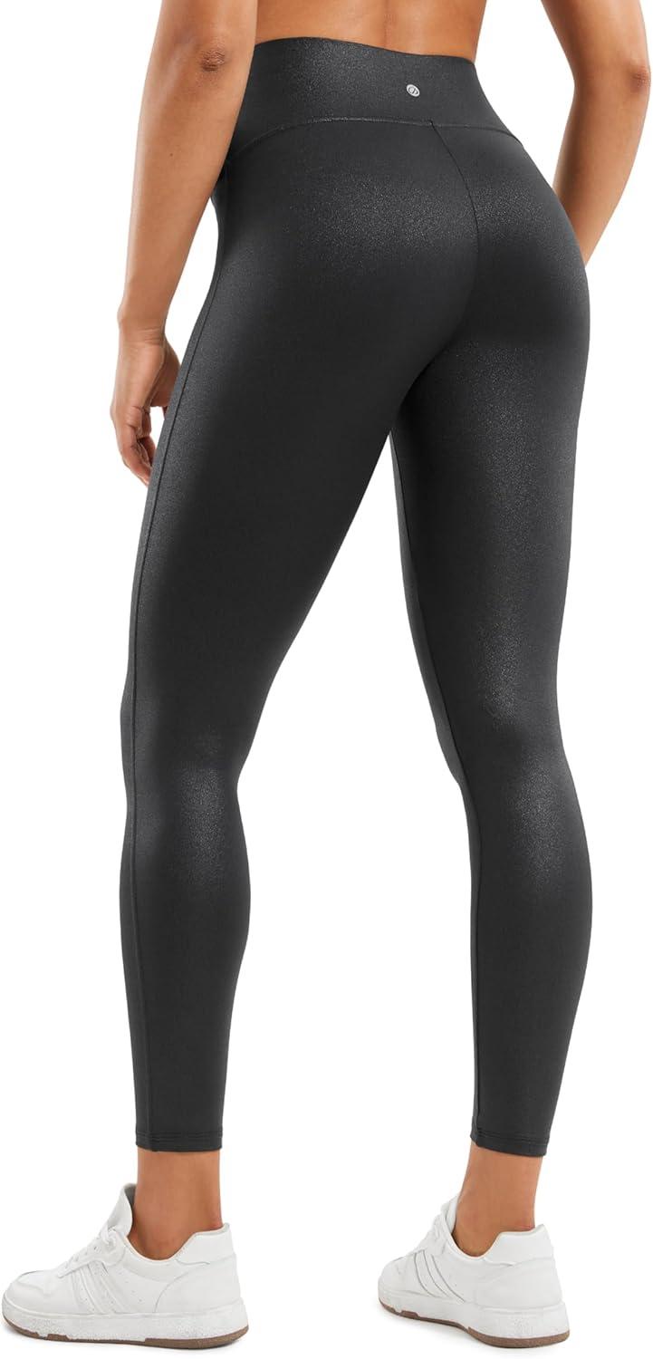 imageCRZ YOGA No Front Seam Faux Leather Leggings 25 Butterluxe Matte High Waist Stretch Tights Womens Pleather PantsBlack Classic