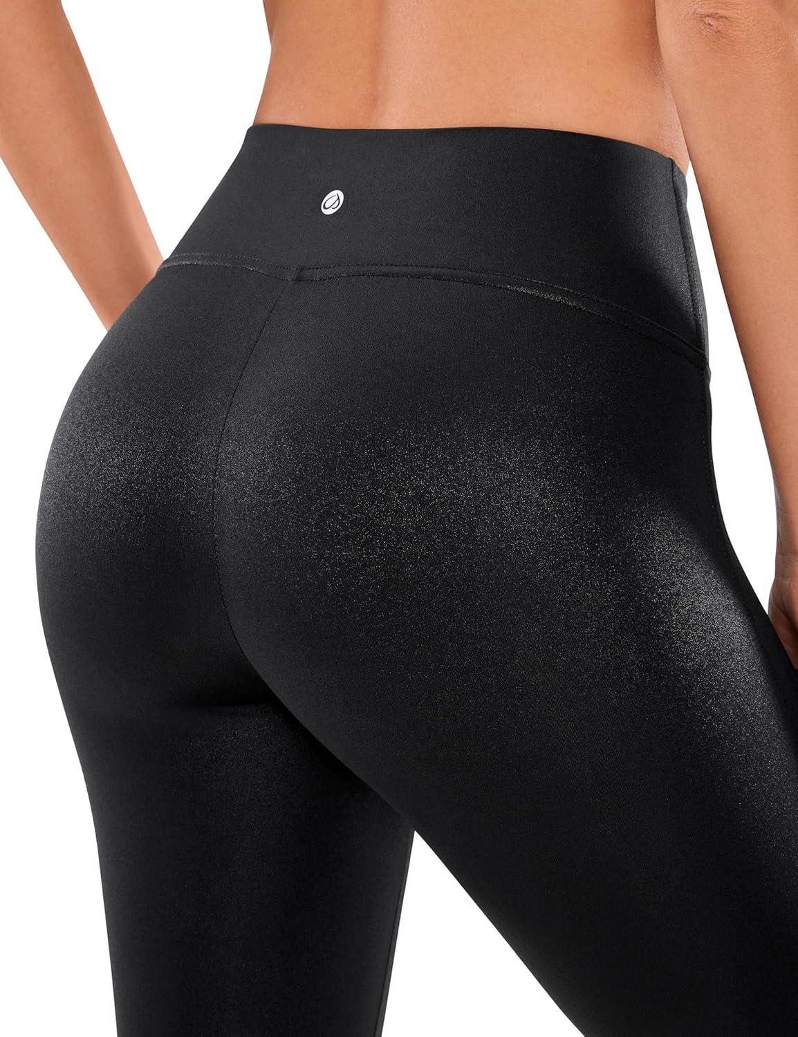 imageCRZ YOGA No Front Seam Faux Leather Leggings 28quot Butterluxe Matte High Waist Stretch Tights Womens Pleather PantsFaux Leather Black