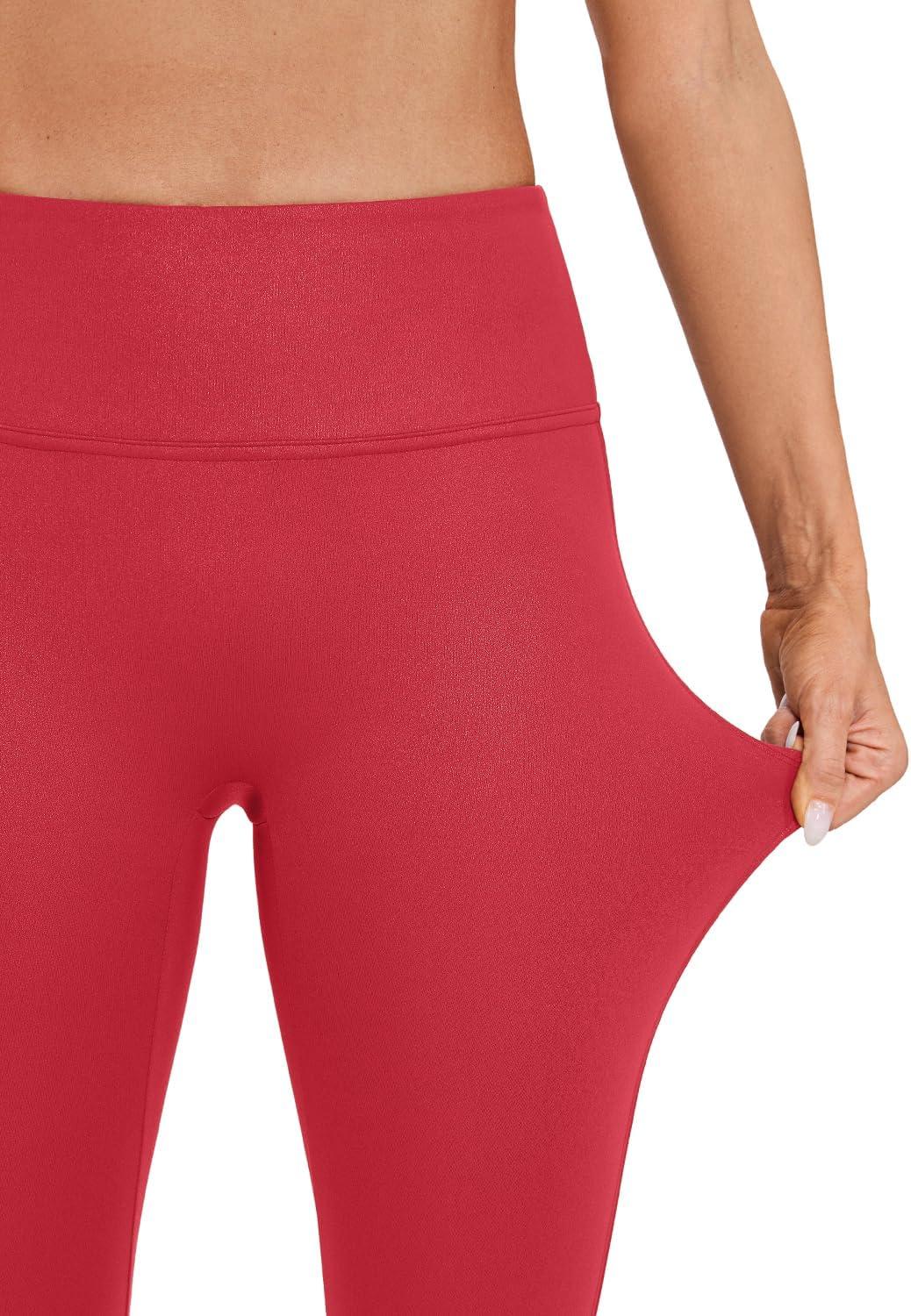 imageCRZ YOGA No Front Seam Faux Leather Leggings 28quot Butterluxe Matte High Waist Stretch Tights Womens Pleather PantsRuby Red Classic Pattern