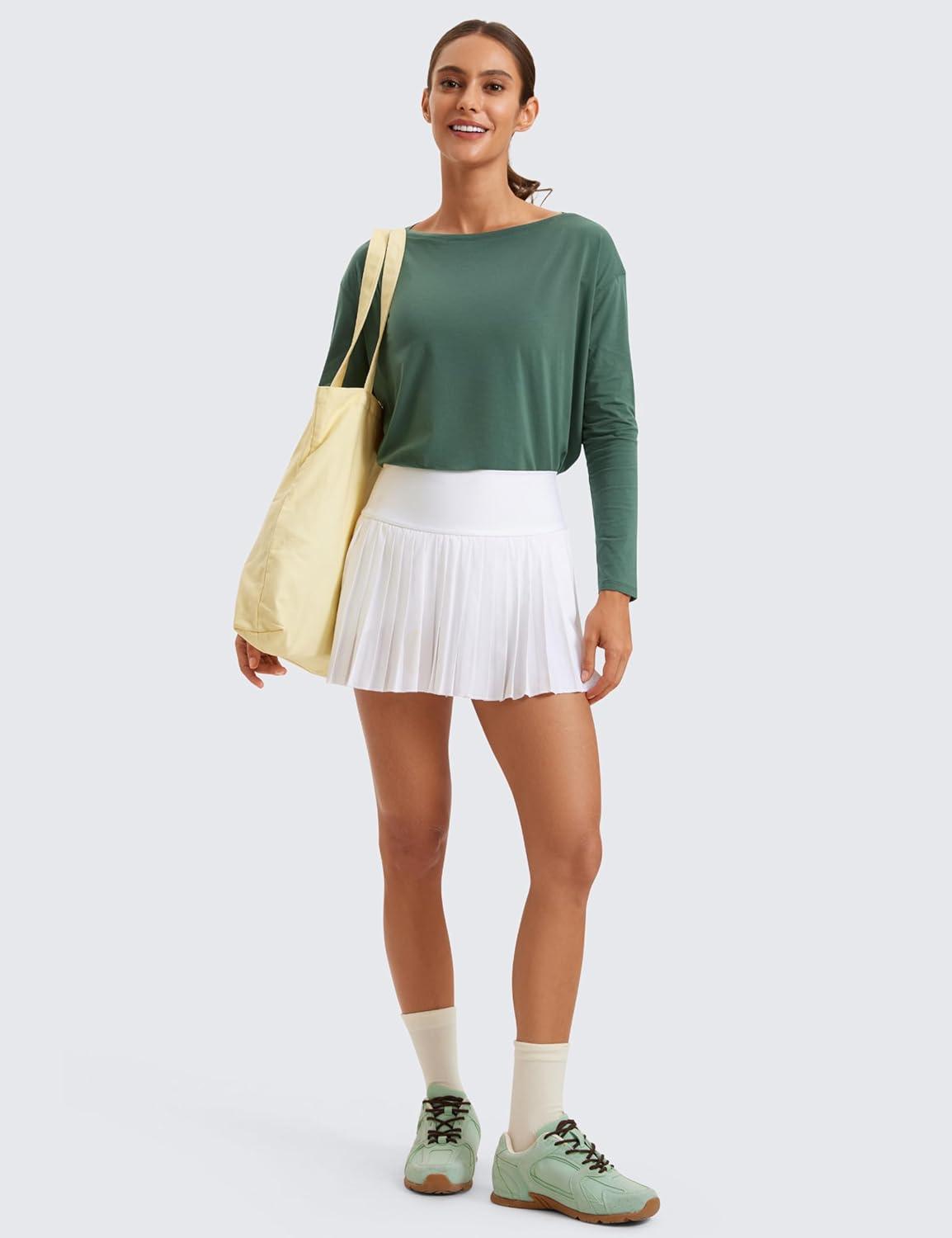 imageCRZ YOGA Pima Cotton Boat Neck Long Sleeve Shirts for Women Workout Athletic Yoga Casual Tops Loose Fit Fall TShirtsGraphite Green