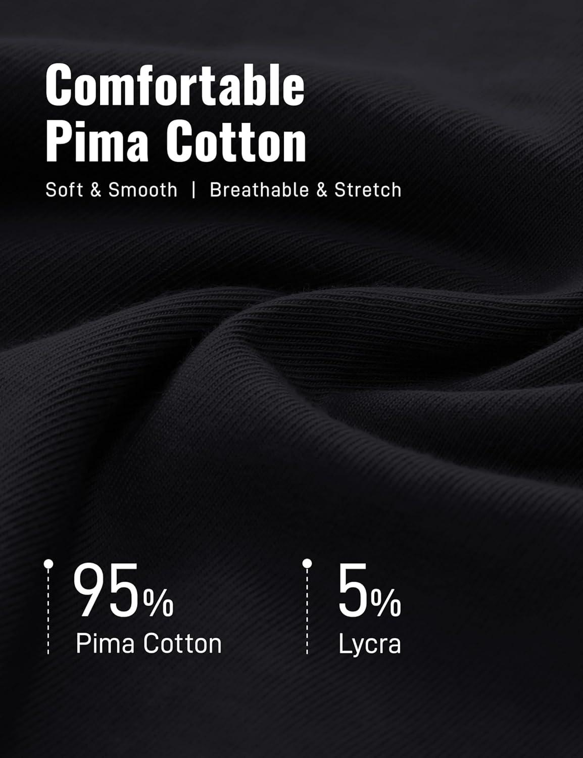 imageCRZ YOGA Pima Cotton Shirts for Men Short Sleeve Casual Crewneck TShirts Breathable Workout Daily Tee TopsBlack