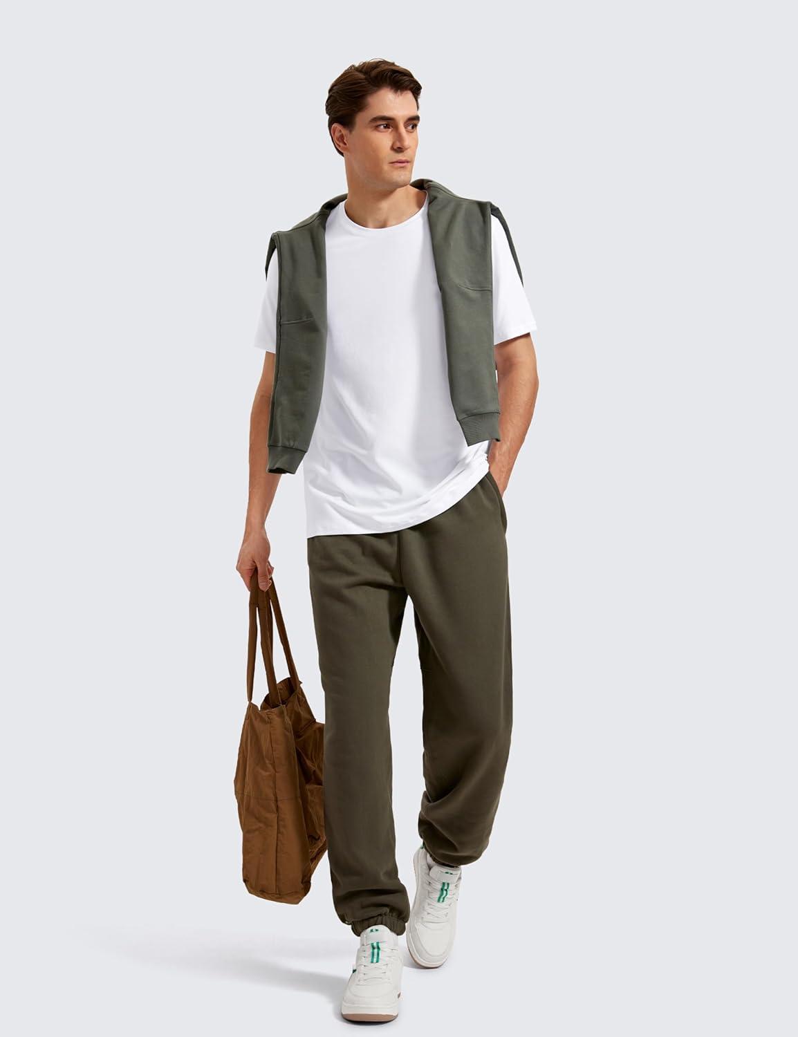 imageCRZ YOGA Pima Cotton Shirts for Men Short Sleeve Casual Crewneck TShirts Breathable Workout Daily Tee TopsWhite