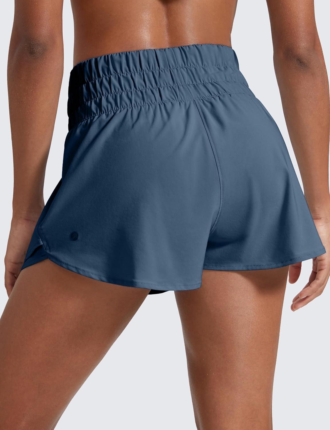 imageCRZ YOGA Ruffle Skirt Overlay Athletic Shorts for Women High Waisted Flowy for Workout Running Tennis with Zip PocketStelindigo