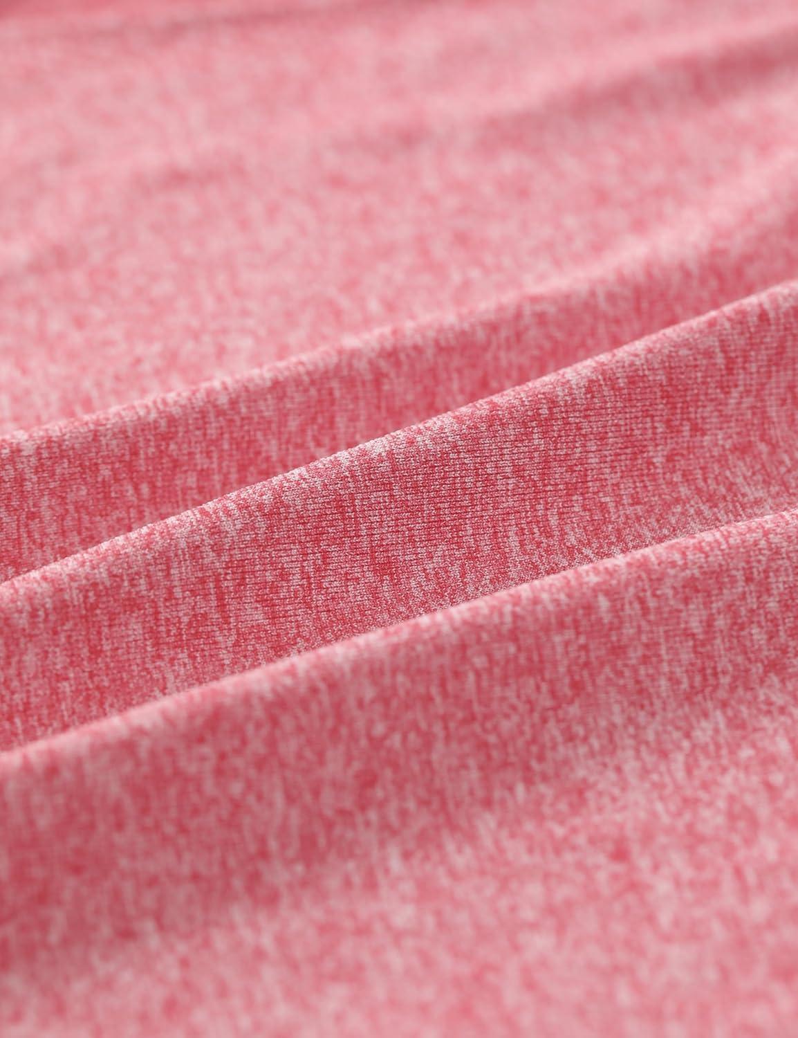 imageCRZ YOGA Seamless Workout Tops for Women Waist Running Gym Athletic Yoga Short Sleeve Shirts Breathable Basic CrewneckDeep Red Heather