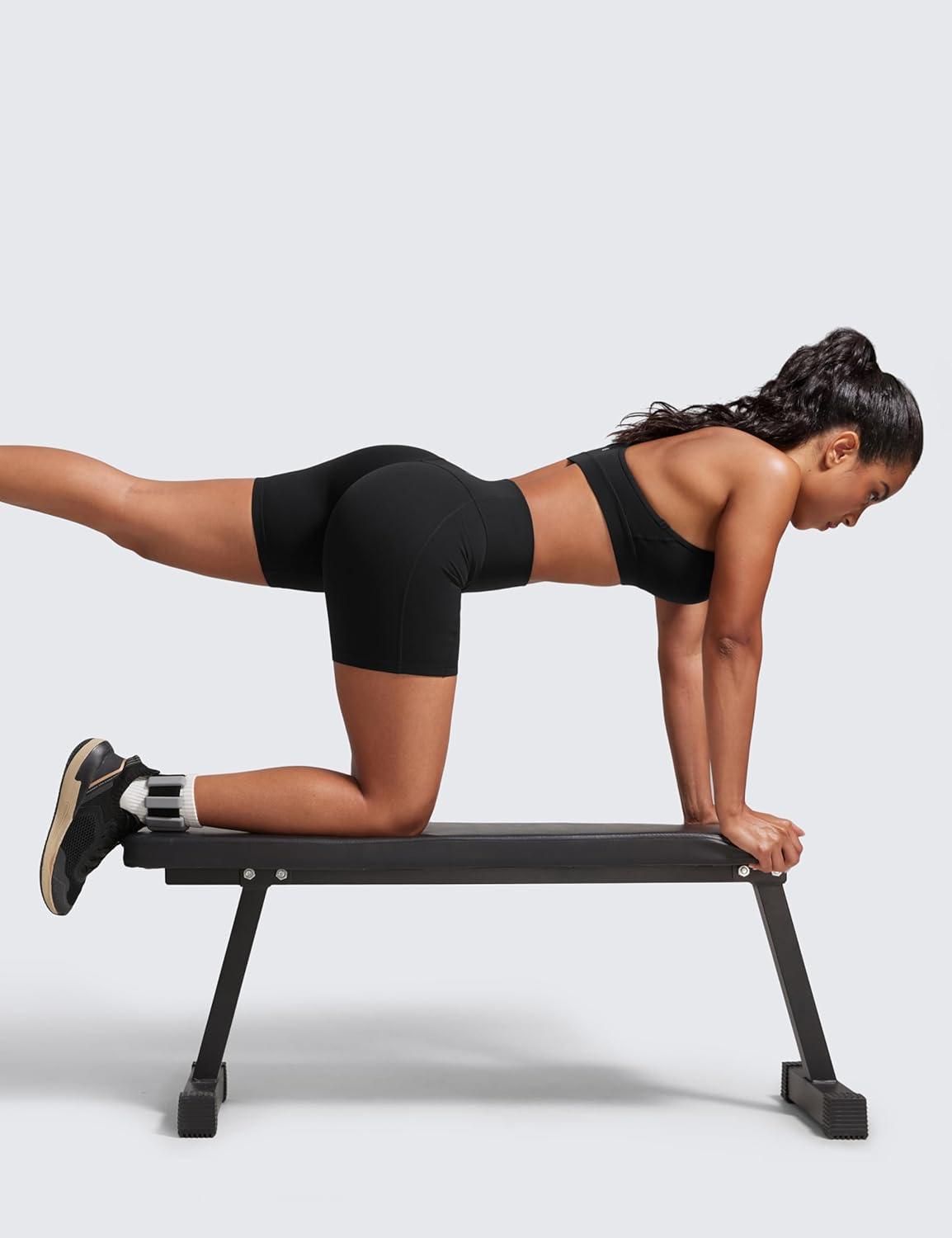 imageCRZ YOGA Secretsculpt Butterlift Biker Shorts Pockets 5 No Front Seam Womens High Waist Workout Booty Scrunch ButtBlack