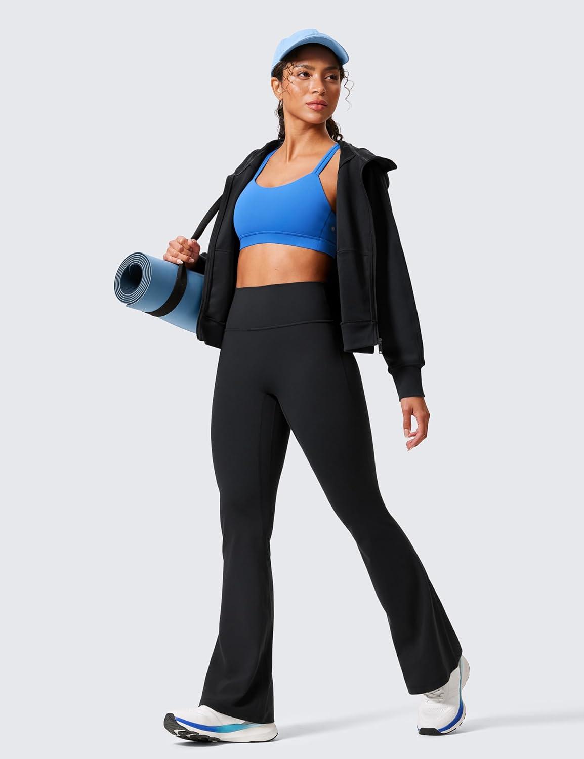 imageCRZ YOGA Secretsculpt Butterlift Flare Leggings 31quot No Front Seam High Waist Bootcut Yoga Pants Booty Scrunch ButtBlack