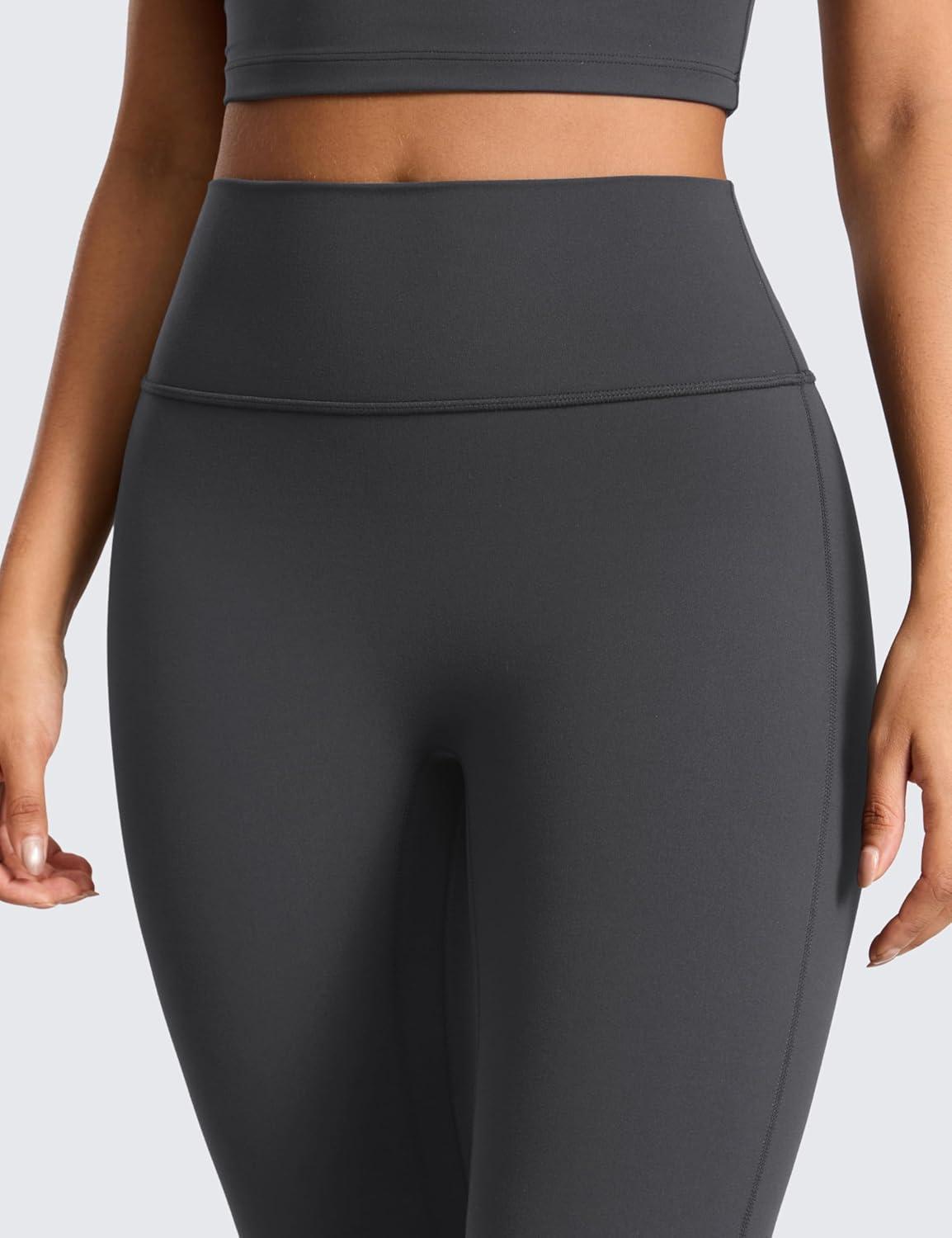 imageCRZ YOGA Secretsculpt Butterlift Flare Leggings 31quot No Front Seam High Waist Bootcut Yoga Pants Booty Scrunch ButtMysterious Grey