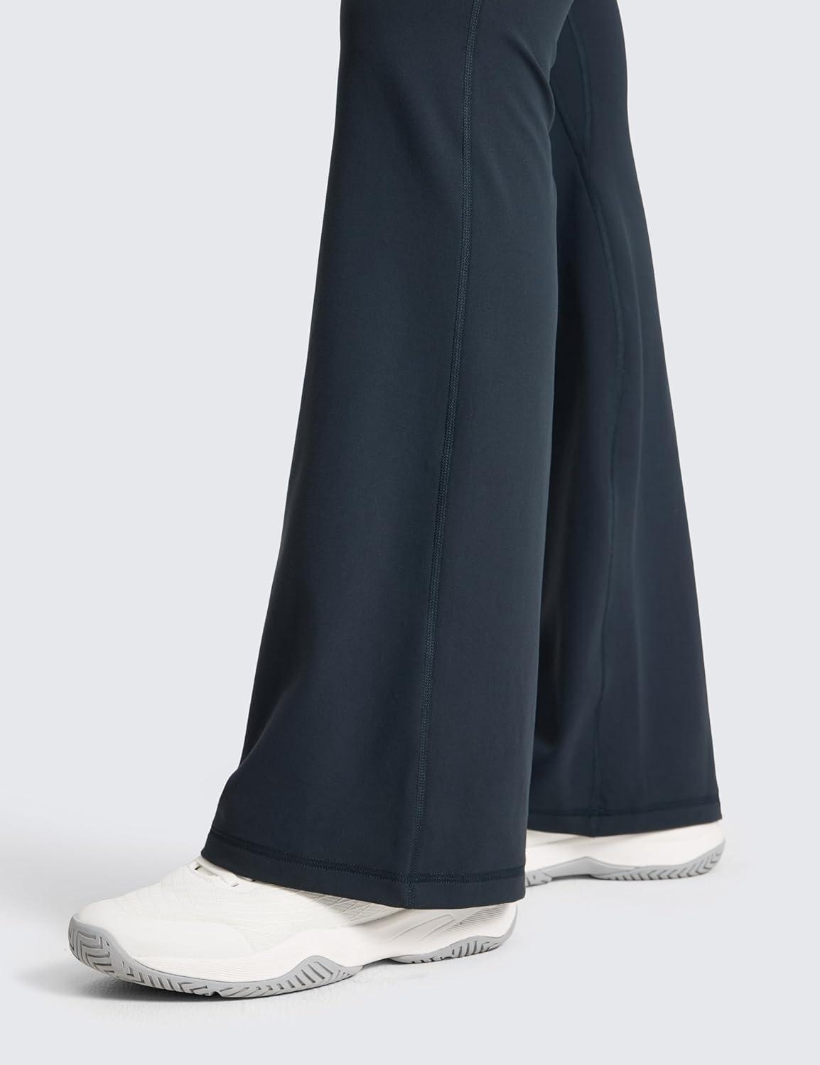 imageCRZ YOGA Secretsculpt Butterlift Flare Leggings 31quot No Front Seam High Waist Bootcut Yoga Pants Booty Scrunch ButtTrue Navy