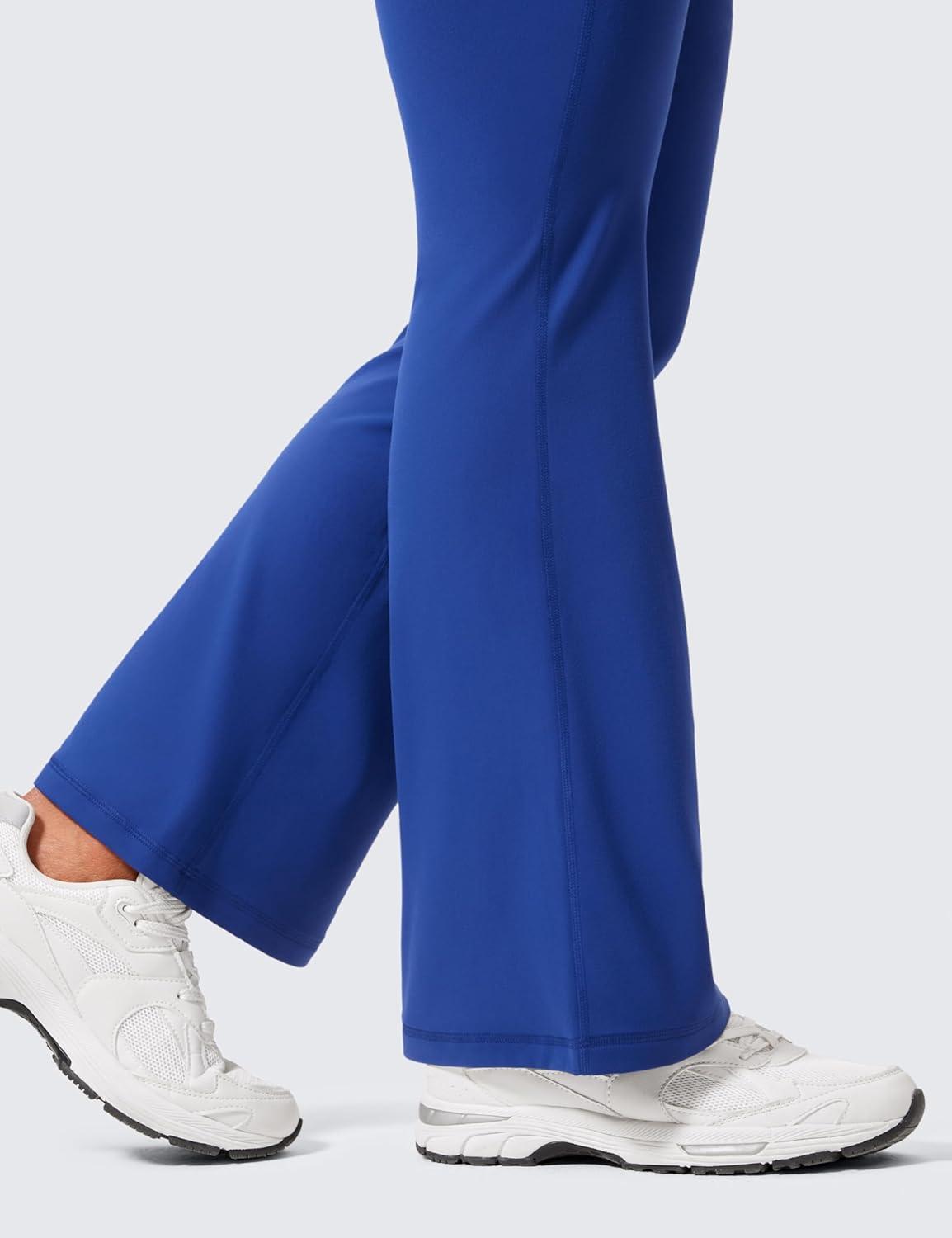 imageCRZ YOGA Secretsculpt Butterlift Flare Leggings 31quot No Front Seam High Waist Bootcut Yoga Pants Booty Scrunch ButtWaves Blue