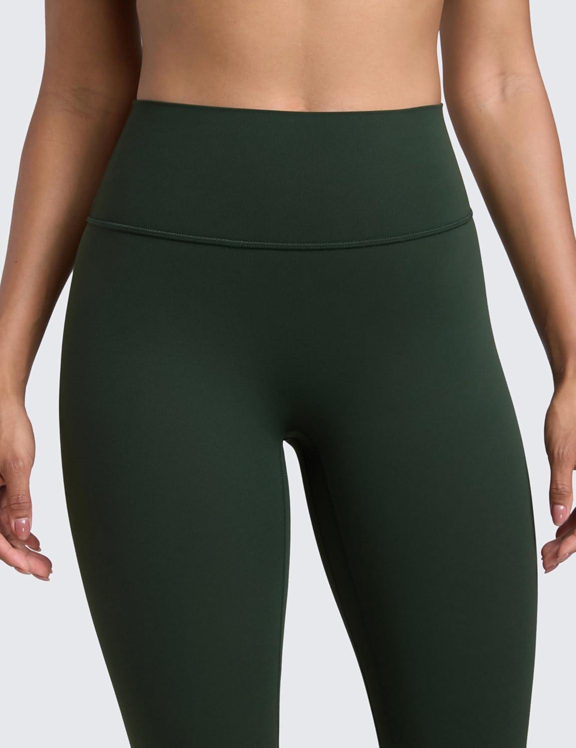 imageCRZ YOGA Secretsculpt Butterlift Workout Leggings 25quot No Front Seam High Waisted Womens Yoga Pants Booty Scrunch ButtLegend Green