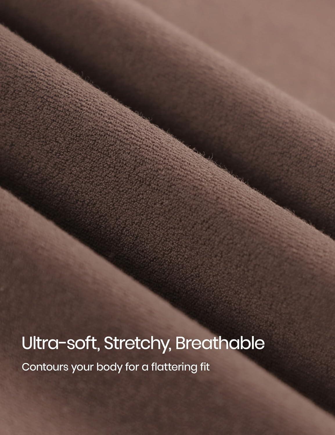 imageCRZ YOGA Softembrace Crewneck Long Sleeve Shirts for Women Casual Going Out Tops Soft Basic Fitted Tight Fall TShirtsBrown Purple