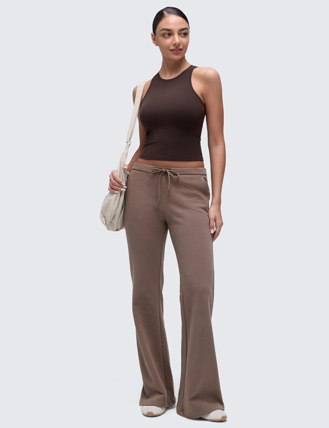 imageCRZ YOGA Softembrace High Neck Tank Tops for Women Casual Going Out Soft Double Lined Basic Summer Sleeveless ShirtsHot Fudge Brown