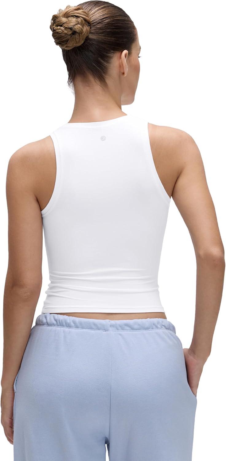 imageCRZ YOGA Softembrace High Neck Tank Tops for Women Casual Going Out Soft Double Lined Basic Summer Sleeveless ShirtsWhite