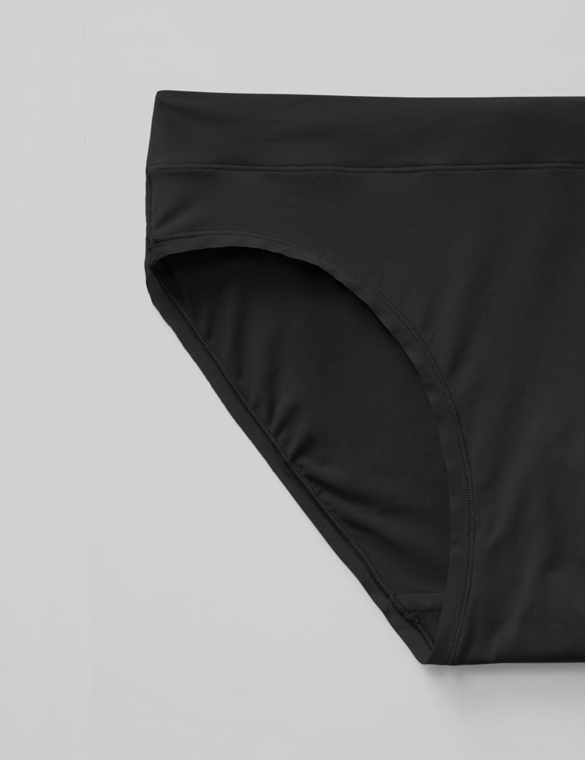 imageCRZ YOGA Softhold Bikini Underwear for Women Sexy Tagless Hipster Stretch Breathable Ladies Cheeky Panties 3 PackBlack 3pack