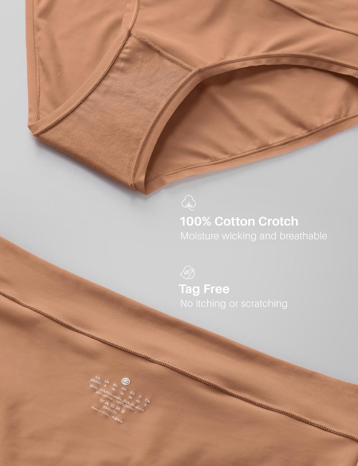 imageCRZ YOGA Softhold Bikini Underwear for Women Sexy Tagless Hipster Stretch Breathable Ladies Cheeky Panties 3 PackGravel 3pack