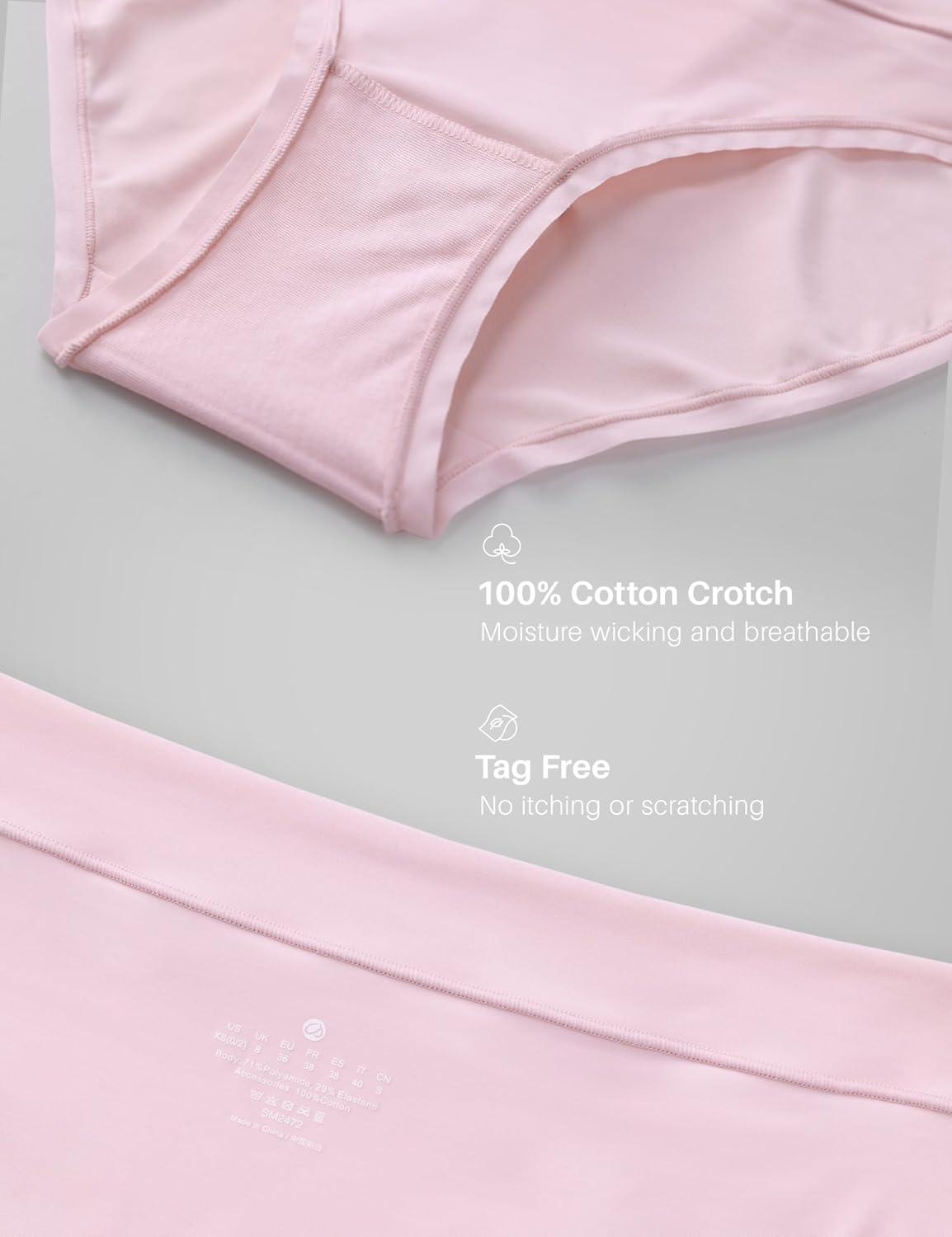 imageCRZ YOGA Softhold Bikini Underwear for Women Sexy Tagless Hipster Stretch Breathable Ladies Cheeky Panties 3 PackGreyWhitePink