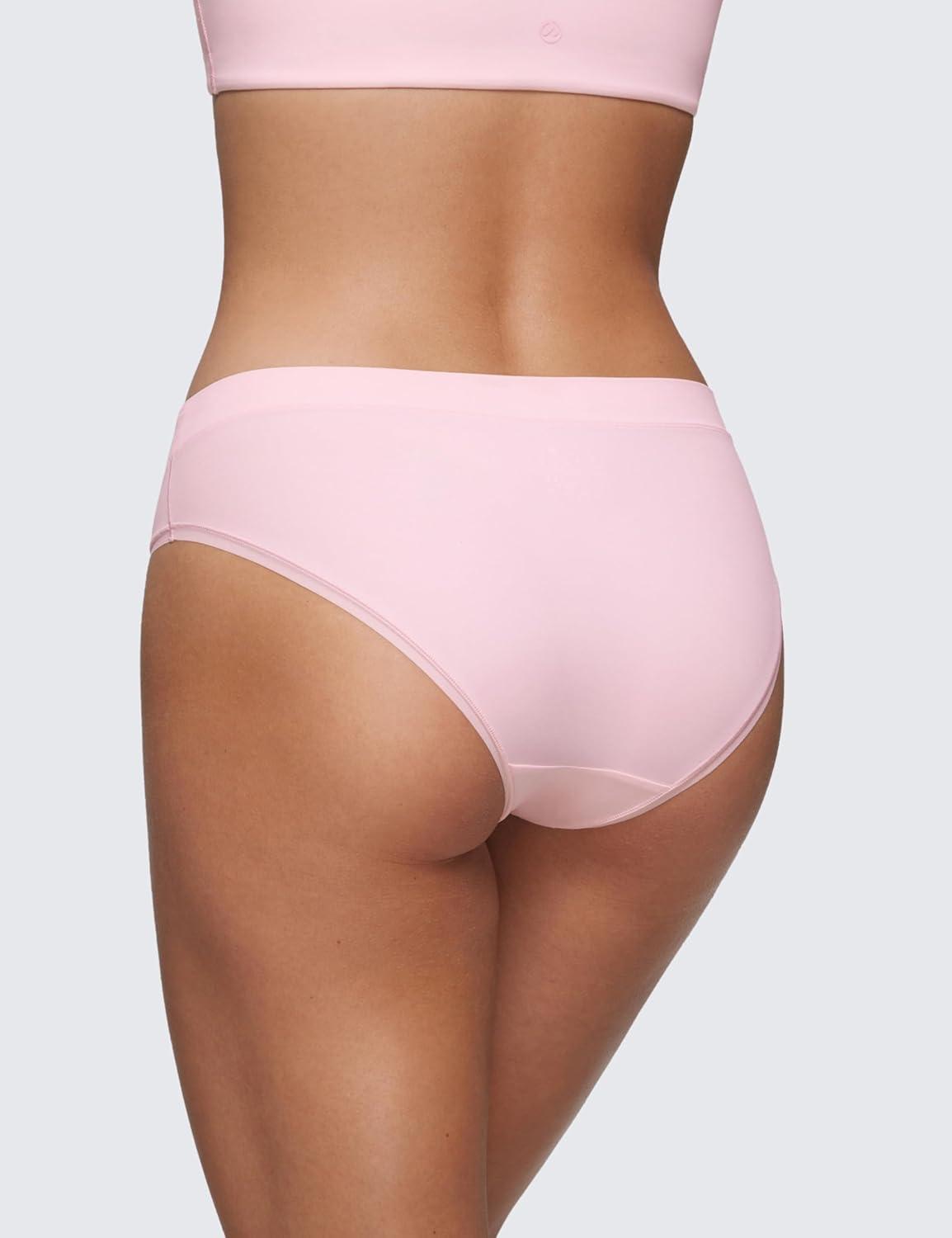 imageCRZ YOGA Softhold Bikini Underwear for Women Sexy Tagless Hipster Stretch Breathable Ladies Cheeky Panties 3 PackGreyWhitePink