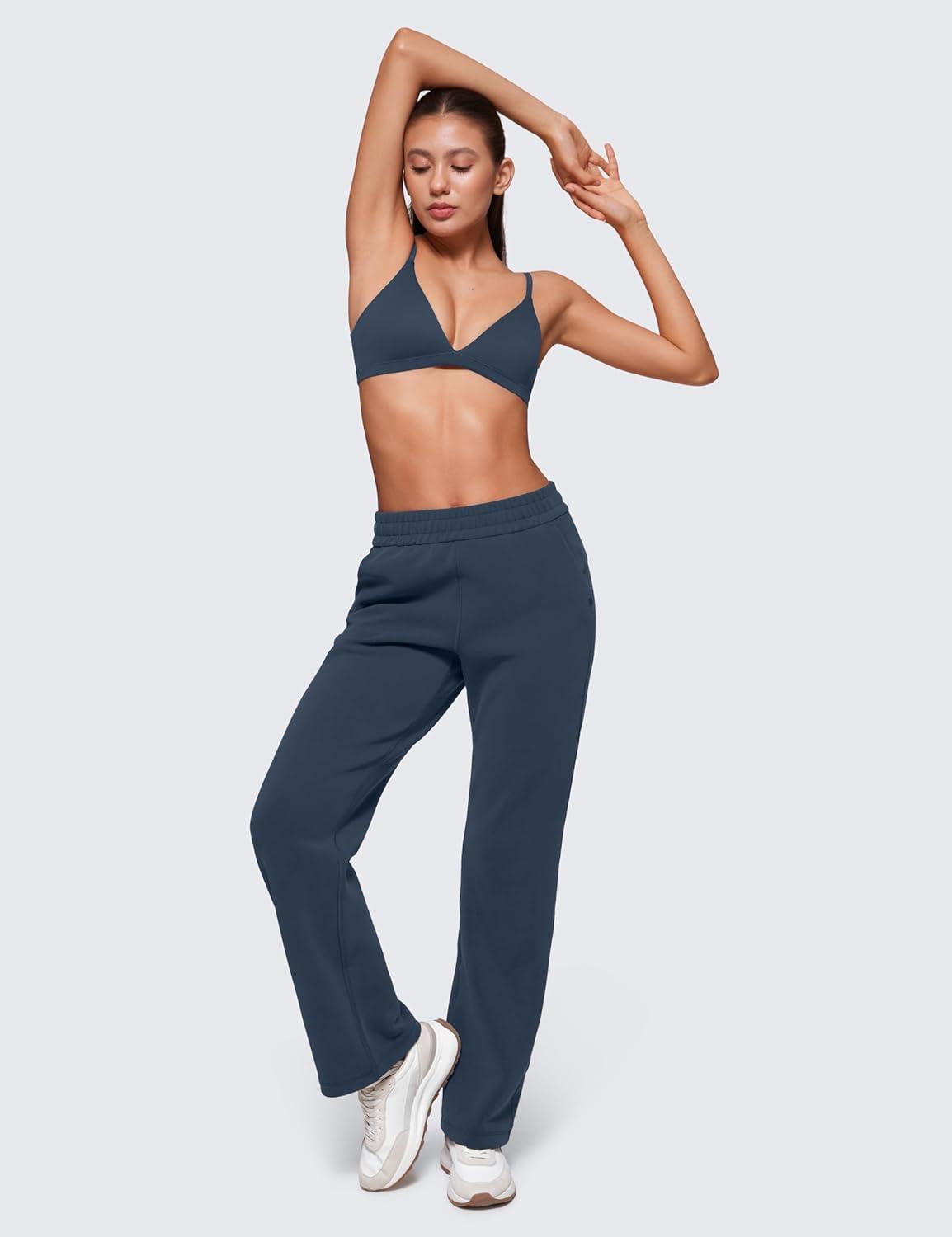 imageCRZ YOGA Softhold Double Lined Triangle Bralette Womens Adjustable Straps Wireless Cami Plunge TShirt Everyday Bra ComfySargasso