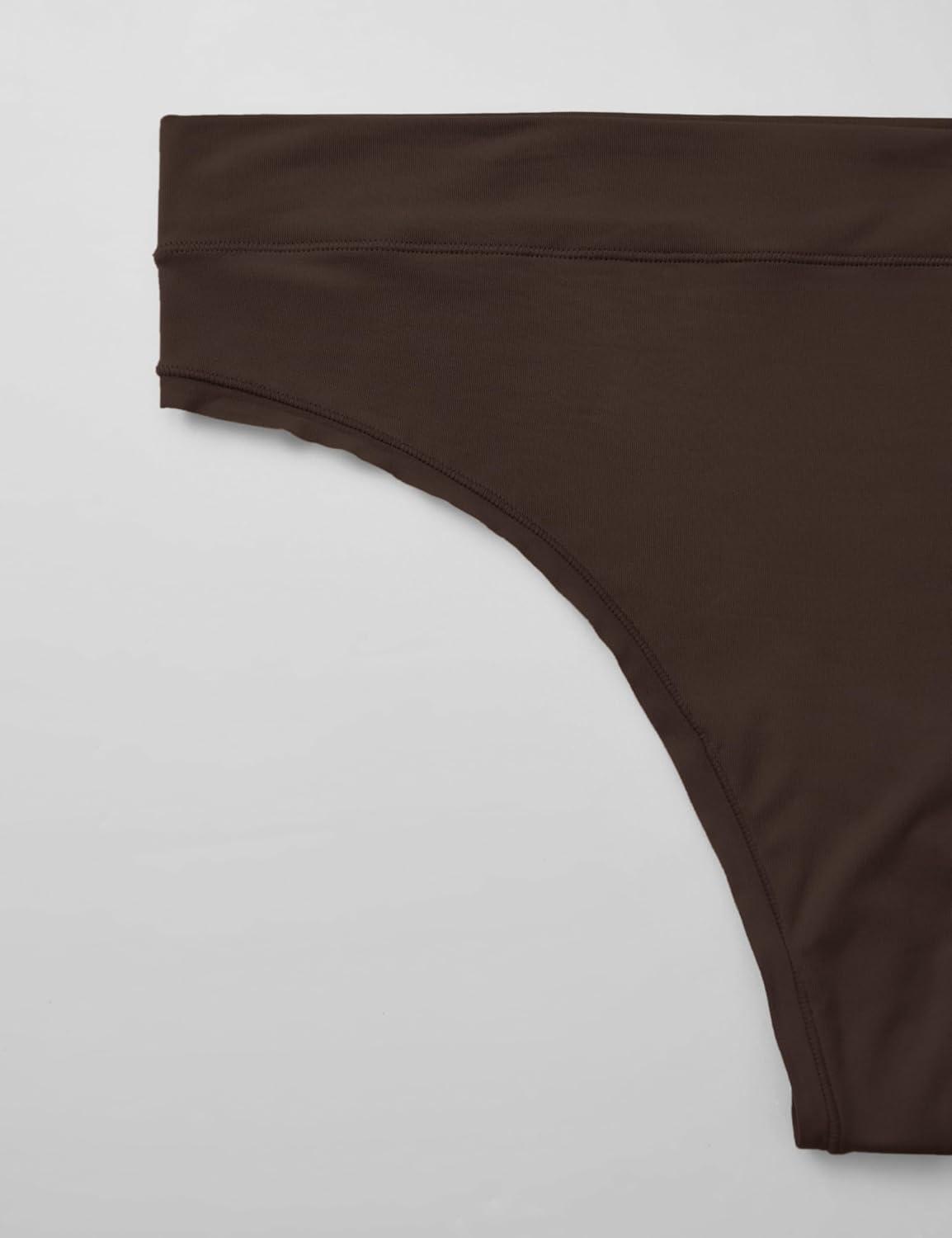 imageCRZ YOGA Softhold High Rise Thongs for Women Sexy Tagless Comfortable Panties Smooth Breathable Ladies Underwear 3 PackHot Fudge Brown3pack