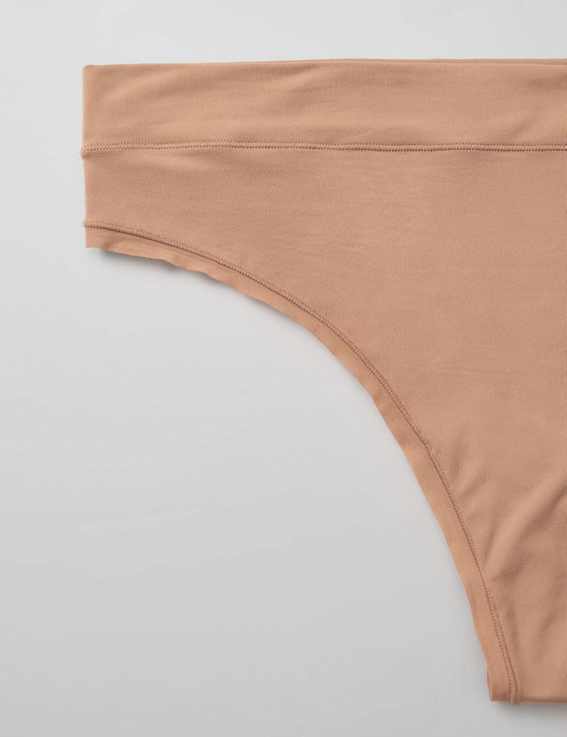 imageCRZ YOGA Softhold High Rise Thongs for Women Sexy Tagless Comfortable Panties Smooth Breathable Ladies Underwear 3 PackWarm Beige 3pack