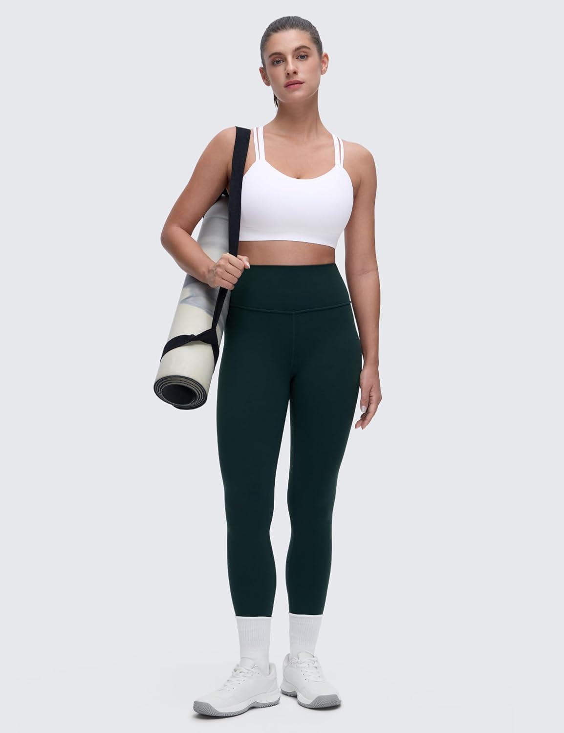 imageCRZ YOGA Softness Mold Butterluxe DDD Cup Longline Sports Bras for Women Supportive Double Straps Cross Back Yoga TopWhite