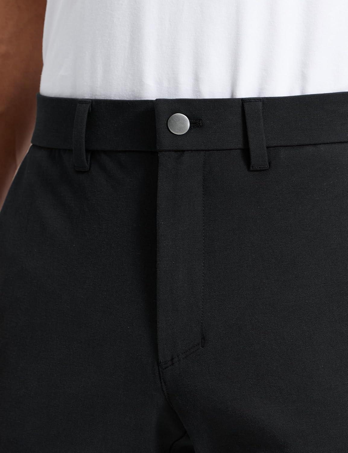 imageCRZ YOGA Stretch Cotton Chino Pants for Men 32quot Breathable Work Casual Athletic Fit Twill Trousers with PocketsBlack