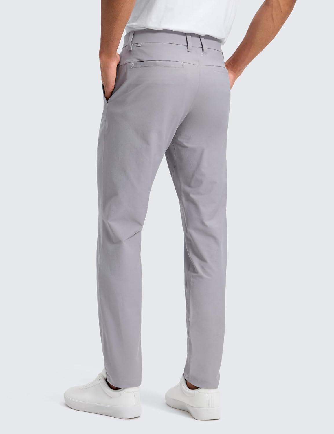 imageCRZ YOGA Stretch Cotton Chino Pants for Men 32quot Breathable Work Casual Athletic Fit Twill Trousers with PocketsGull Gray