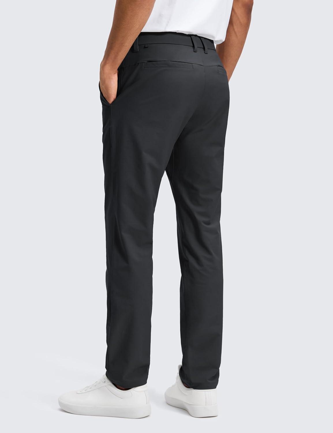 imageCRZ YOGA Stretch Cotton Chino Pants for Men 32quot Breathable Work Casual Athletic Fit Twill Trousers with PocketsInk Gray