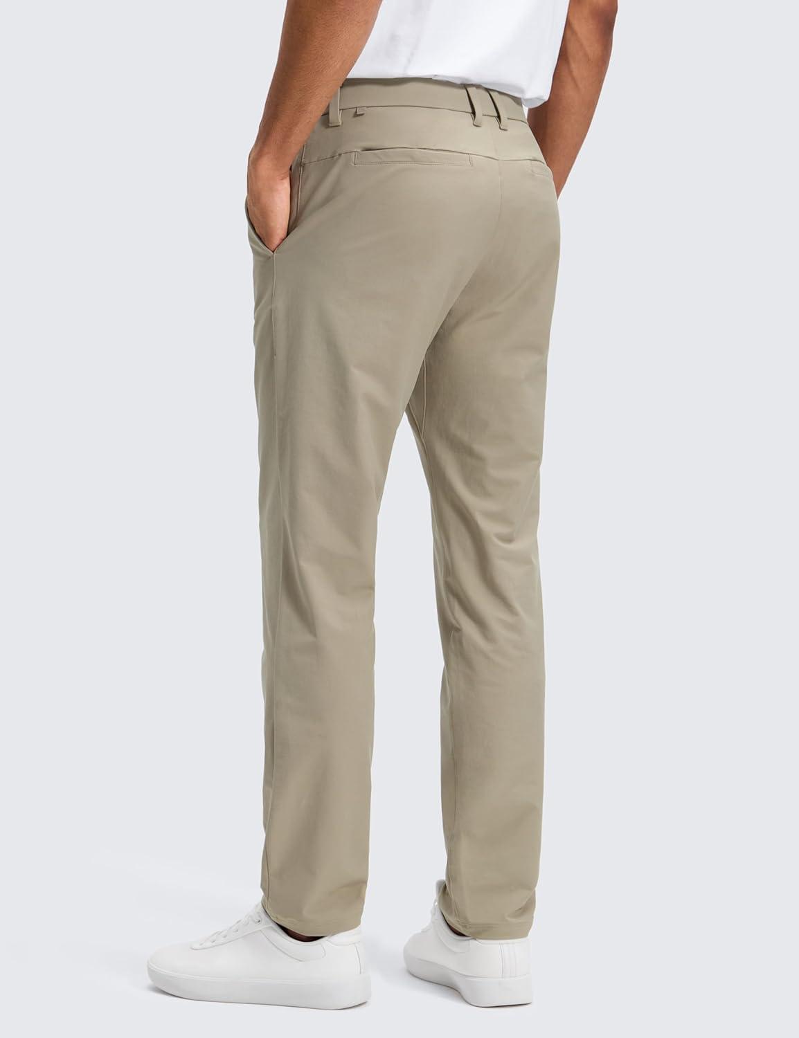 imageCRZ YOGA Stretch Cotton Chino Pants for Men 32quot Breathable Work Casual Athletic Fit Twill Trousers with PocketsOak