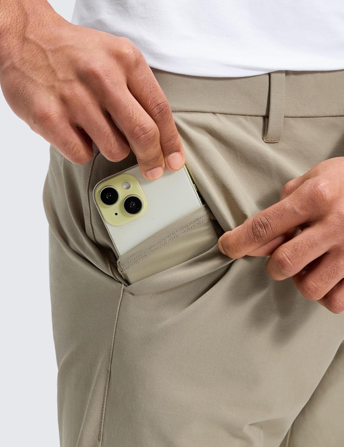 imageCRZ YOGA Stretch Cotton Chino Pants for Men 32quot Breathable Work Casual Athletic Fit Twill Trousers with PocketsOak