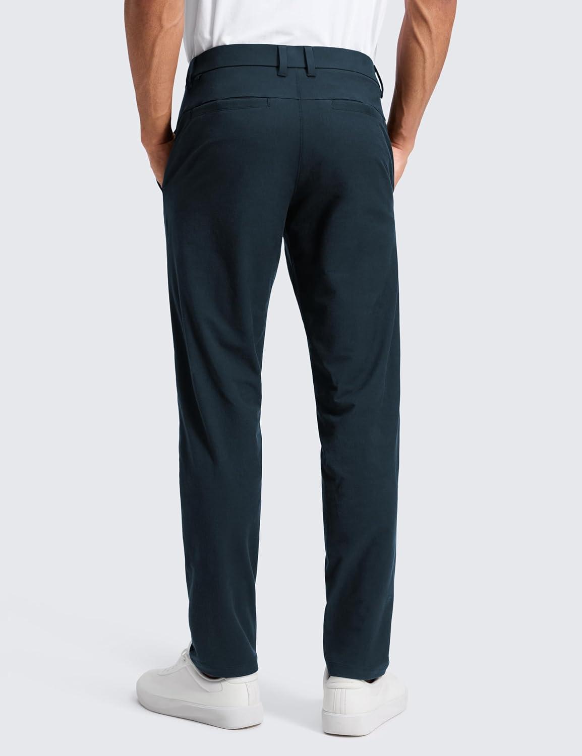 imageCRZ YOGA Stretch Cotton Chino Pants for Men 32quot Breathable Work Casual Athletic Fit Twill Trousers with PocketsTrue Navy