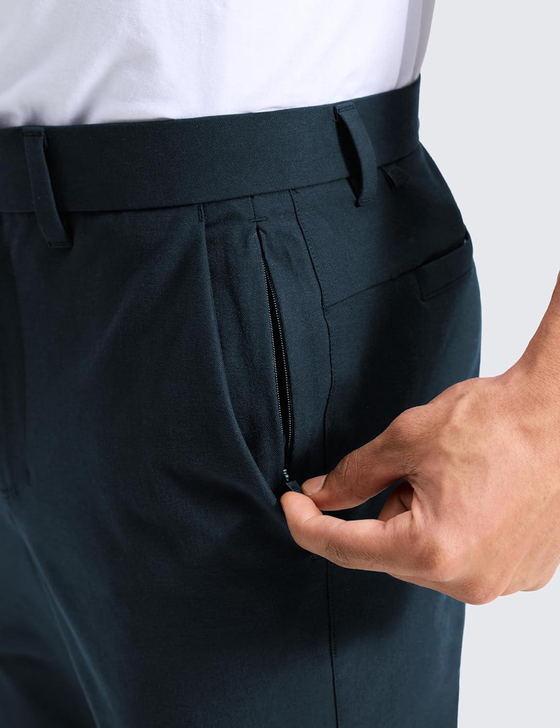 imageCRZ YOGA Stretch Cotton Chino Pants for Men 32quot Breathable Work Casual Athletic Fit Twill Trousers with PocketsTrue Navy