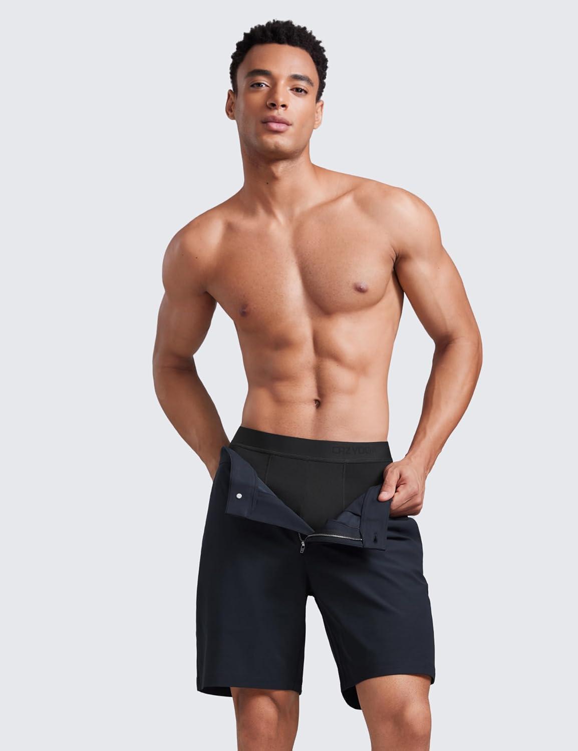 imageCRZ YOGA UltraSoft Modal Casual Boxer Briefs for Men 5quot Lounge Underwear Double Lined Moisture Wicking Breathable 3 PackBlack 3pack