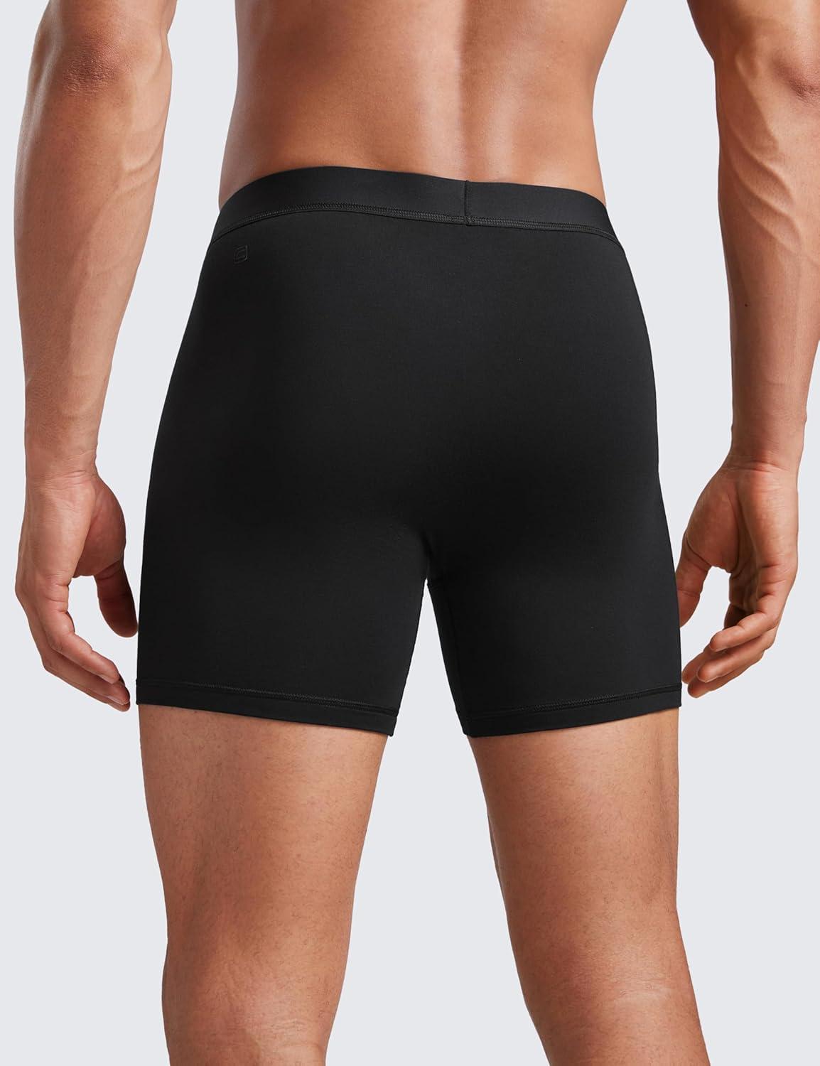 imageCRZ YOGA UltraSoft Modal Casual Boxer Briefs for Men 5quot Lounge Underwear Double Lined Moisture Wicking Breathable 3 PackBlack 3pack