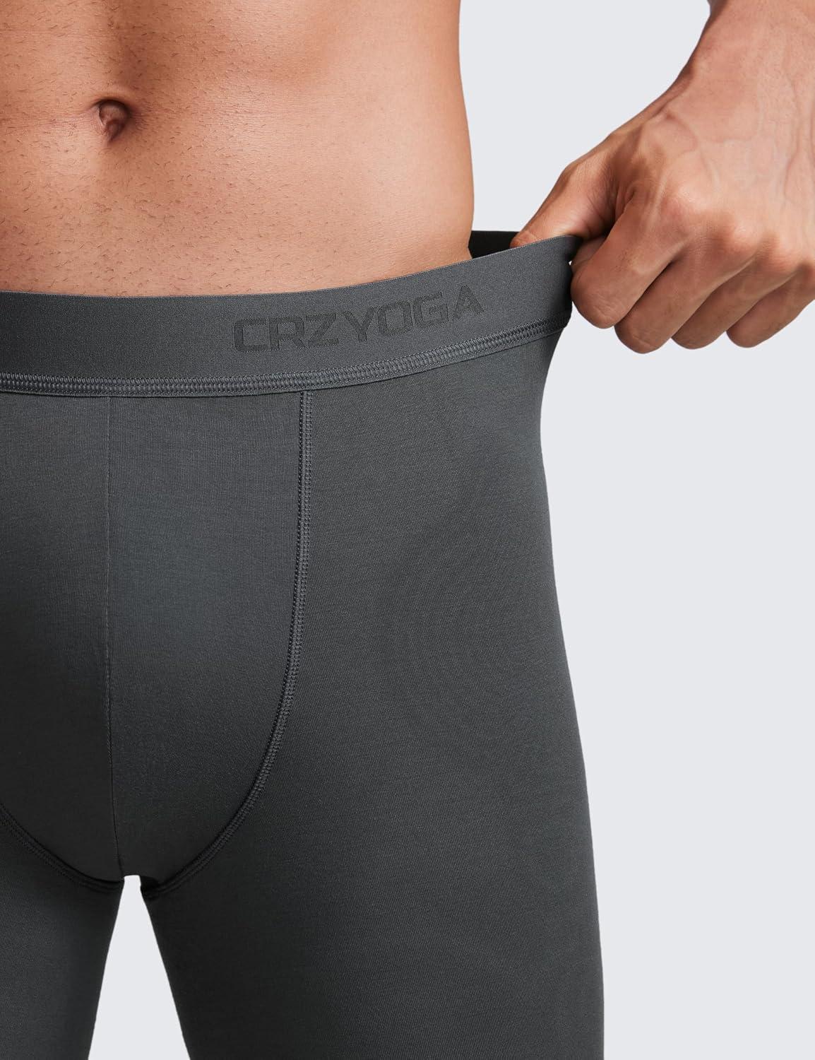 imageCRZ YOGA UltraSoft Modal Casual Boxer Briefs for Men 5quot Lounge Underwear Double Lined Moisture Wicking Breathable 3 PackBlackGreyBlue