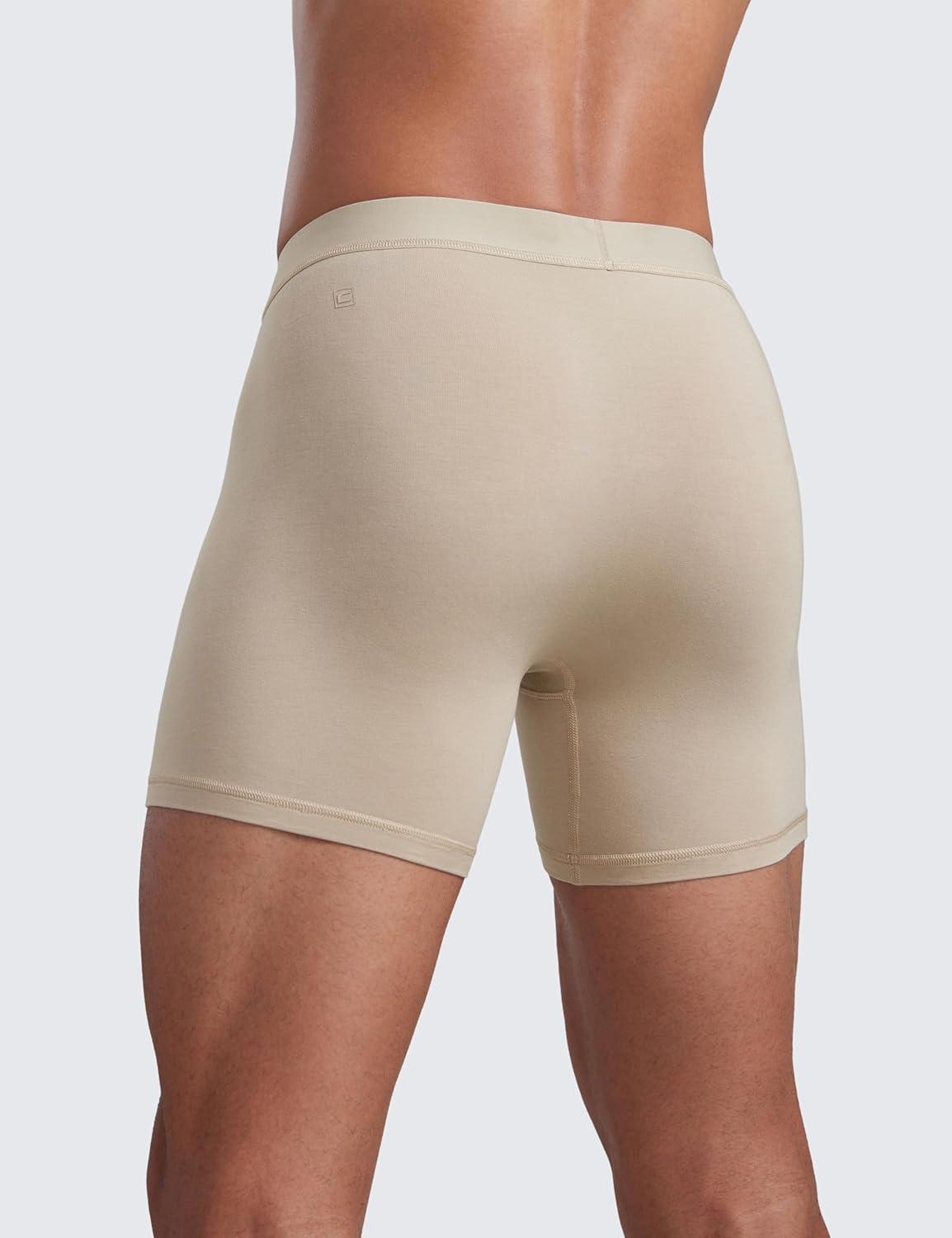 imageCRZ YOGA UltraSoft Modal Casual Boxer Briefs for Men 5quot Lounge Underwear Double Lined Moisture Wicking Breathable 3 PackMojaveGreenWhite