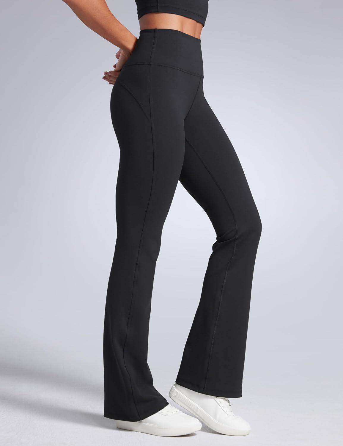imageCRZ YOGA Women Butterbreeze High Waist Flare Pants 32 Casual Yoga Dress Bootcut Wide LegBlack