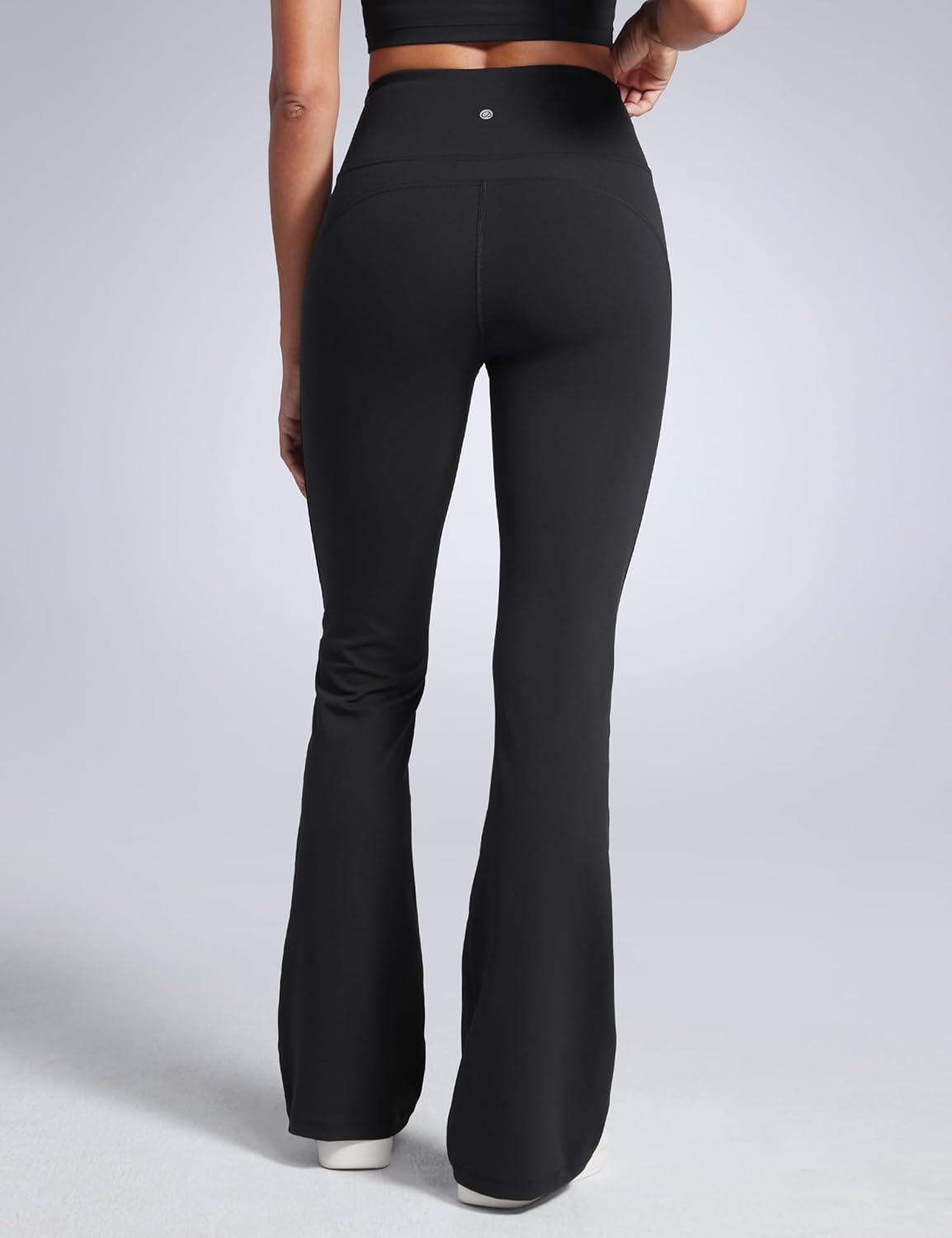 imageCRZ YOGA Women Butterbreeze High Waist Flare Pants 32 Casual Yoga Dress Bootcut Wide LegBlack